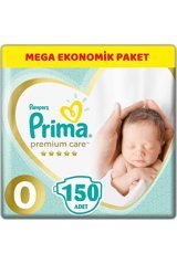 Prima Premium Care Prematüre 0 Numara Cırtlı Bebek Bezi 150 Adet