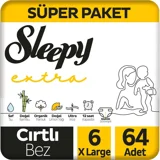 Sleepy Xlarge Süper Paket 6 Numara Cırtlı Bebek Bezi