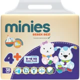 Minies Maxiplus 4 + Numara Bantlı Bebek Bezi 2x38 Adet