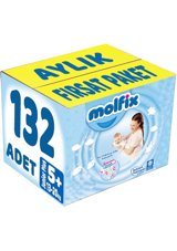 Molfix Junior Plus 5 + Numara Cırtlı Bebek Bezi 132 Adet