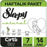 Sleepy XXLarge Haftalık Paket 7 Numara Organik Cırtlı Bebek Bezi