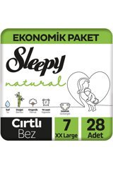 Sleepy Natural 7 + Numara Organik Cırtlı Bebek Bezi 28 Adet