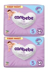 Canbebe 5 Numara Bantlı Bebek Bezi 2x46 Adet