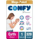 Confy Premium Maxi 4 Numara Cırtlı Bebek Bezi 224 Adet
