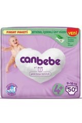 Canbebe Maxi 4 + Numara Bantlı Bebek Bezi 50 Adet