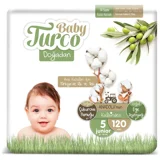 Baby Turco Doğadan 5 Numara Bantlı Bebek Bezi 120 Adet