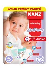 Kanz Ultra-Dry Junior 5 Numara Cırtlı Bebek Bezi 192 Adet