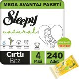 Sleepy Natural Mini 2 Numara Organik Cırtlı Bebek Bezi 320 Adet