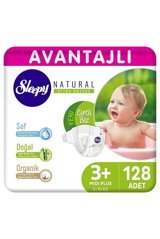Sleepy Natural 3 + Numara Organik Cırtlı Bebek Bezi 128 Adet