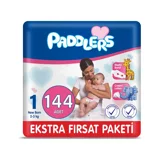 Paddlers Yenidoğan 1 Numara Organik Cırtlı Bebek Bezi 144 Adet