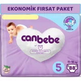 Canbebe Ekonomik Fırsat Paketi 5 Numara Bantlı Bebek Bezi 88 Adet