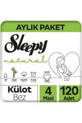 Sleepy Natural Maxi 4 Numara Organik Külot Bebek Bezi 120 Adet