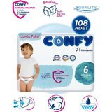 Confy Premium XL 6 Numara Cırtlı Bebek Bezi 108 Adet