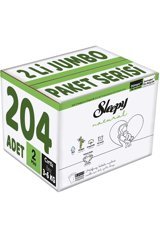Sleepy Natural 2'li Jumbo Paket 2 Numara Organik Cırtlı Bebek Bezi 3x68 Adet