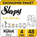 Sleepy Extra Günlük Aktivite 4 Numara Organik Külot Bebek Bezi 48 Adet