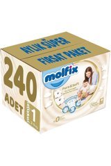 Molfix Pure & Soft Yenidoğan 1 Numara Cırtlı Bebek Bezi 240 Adet