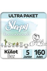 Sleepy Junior Ultra Paket 5 Numara Organik Külot Bebek Bezi 160 Adet