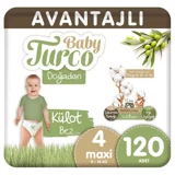 Baby Turco Doğadan 4 Numara Külot Bebek Bezi 120 Adet