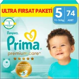 Prima Premium Care 5 Numara Cırtlı Bebek Bezi 74 Adet
