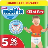 Molfix Junior 5 Numara Göbek Oyuntulu Külot Bebek Bezi 96 Adet