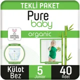 Pure Baby Organik 5 Numara Organik Külot Bebek Bezi 40 Adet