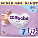 Canbebe Xx Large Süper Mini Paket 7 Numara Bantlı Bebek Bezi 2x20 Adet