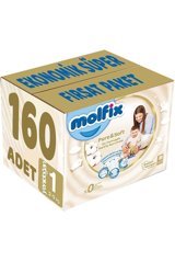 Molfix Pure & Soft Yenidoğan 1 Numara Cırtlı Bebek Bezi 160 Adet