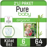 Pure Baby Bambu Özlü 6 Numara Organik Külot Bebek Bezi 4x40 Adet