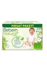 Bebem Natural Doğa Özleri 5 Numara Organik Cırtlı Bebek Bezi 40 Adet