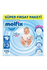 Molfix Anne Kucağı Gibi 3 Numara Cırtlı Bebek Bezi 135 Adet