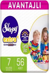 Sleepy XXLarge Avantajlı 7 + Numara Organik Cırtlı Bebek Bezi 4x56 Adet