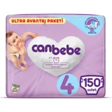 Canbebe Ultra Avantaj Paketi 4 Numara Bantlı Bebek Bezi 150 Adet