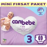 Canbebe Midi Mini Fırsat Paket 3 Numara Bantlı Bebek Bezi 3x69 Adet