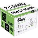 Sleepy Natural 2'li Jumbo Paket 4 + Numara Organik Cırtlı Bebek Bezi 88 Adet