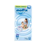 Molfix Maxi Plus 4 + Numara Cırtlı Bebek Bezi 52 Adet
