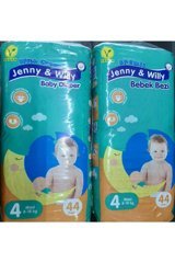 Jenny & Willy Vegan Kremli Maxi 4 numara Cırtlı Bebek Bezi 88 Adet