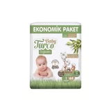 Baby Turco Doğadan Fırsat Paketi Yenidoğan 1 Numara Göbek Oyuntulu Bantlı Bebek Bezi 64 Adet