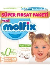 Molfix Pure & Soft 5 Numara Cırtlı Bebek Bezi 44 Adet