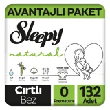 Sleepy Avantajlı Paket Prematüre 0 Numara Organik Cırtlı Bebek Bezi