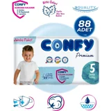 Confy Premium Junior 5 Numara Cırtlı Bebek Bezi 88 Adet