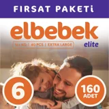 Elbebek Elite Extra Large 6 Numara Cırtlı Bebek Bezi 160 Adet