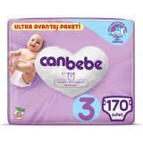 Canbebe Ultra Avantaj Paketi 3 Numara Bantlı Bebek Bezi 170 Adet