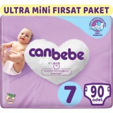 Canbebe Xx Large Ultra Mini Fırsat Paket 7 Numara Bantlı Bebek Bezi 9x90 Adet