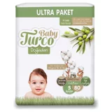 Baby Turco Doğadan 5 Numara Bantlı Bebek Bezi 80 Adet