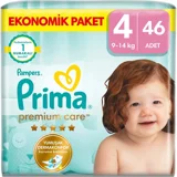 Prima Premium Care 4 Numara Cırtlı Bebek Bezi 46 Adet