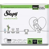 Sleepy Natural 4 + Numara Organik Cırtlı Bebek Bezi 104 Adet