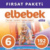 Elbebek Elite Extra Large 6 Numara Cırtlı Bebek Bezi 192 Adet