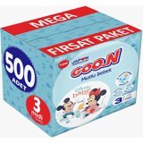 Goon Mutlu Bebek Midi 3 Numara Cırtlı Bebek Bezi 500 Adet