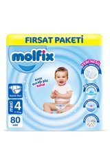 Molfix Anne Kucağı Gibi 4 Numara Cırtlı Bebek Bezi 80 Adet