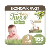 Baby Turco Doğadan 3 Numara Bantlı Bebek Bezi 3x56 Adet